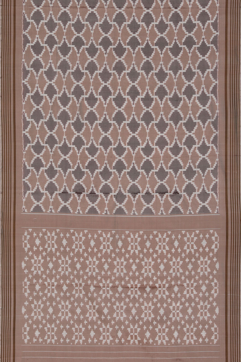 Image of Pochampally Silk Ikat Grey Saree