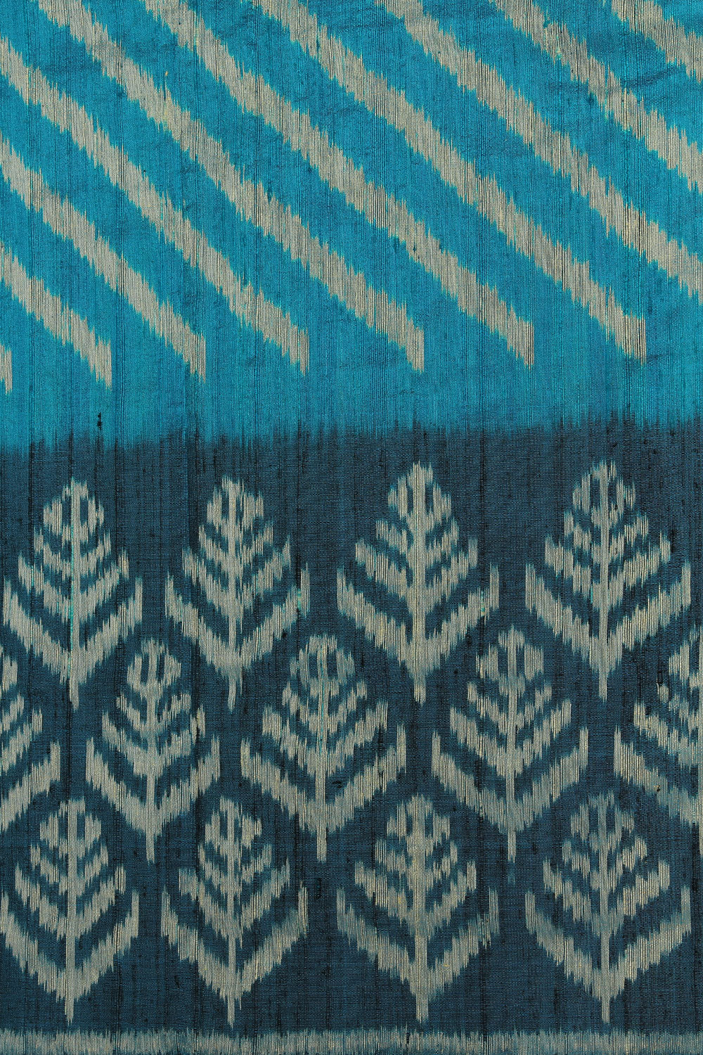 Image of Rajkot Patola Dupion Silk Teal Blue Saree