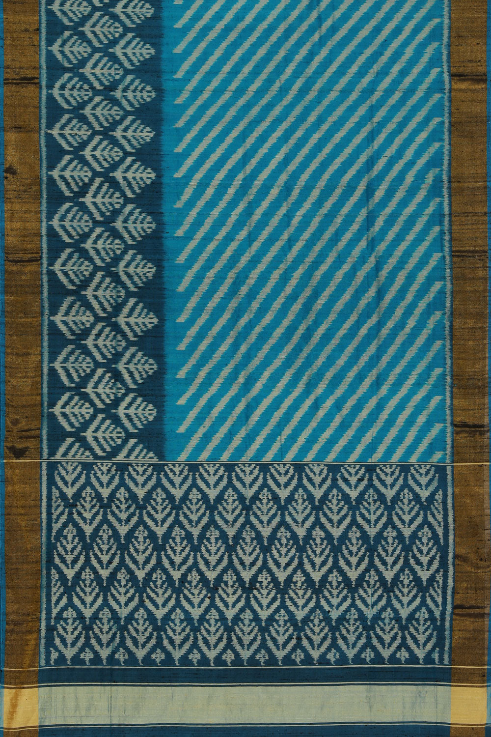 Collection of Rajkot Patola Dupion Silk Teal Blue Saree in a gallery layout