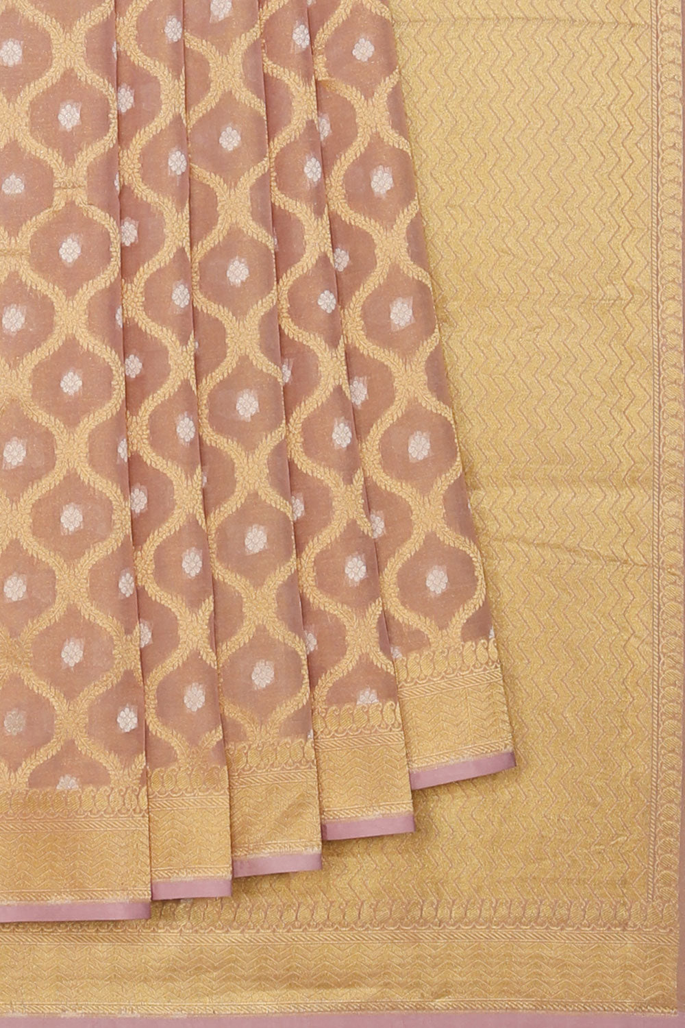 Collection of Banarasi Tissue Silk Onion-Pink Saree in a gallery layout