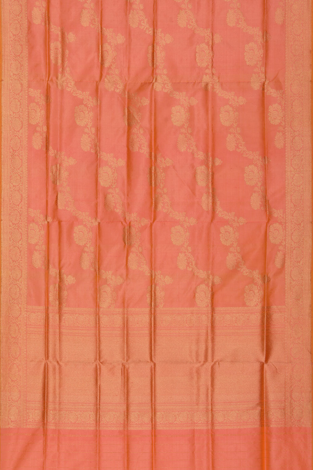 Image of Banarasi Silk Peach Dupatta