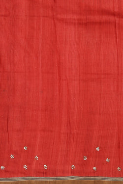 Collection of Tussar-Silk Coral Pink Saree in a gallery layout