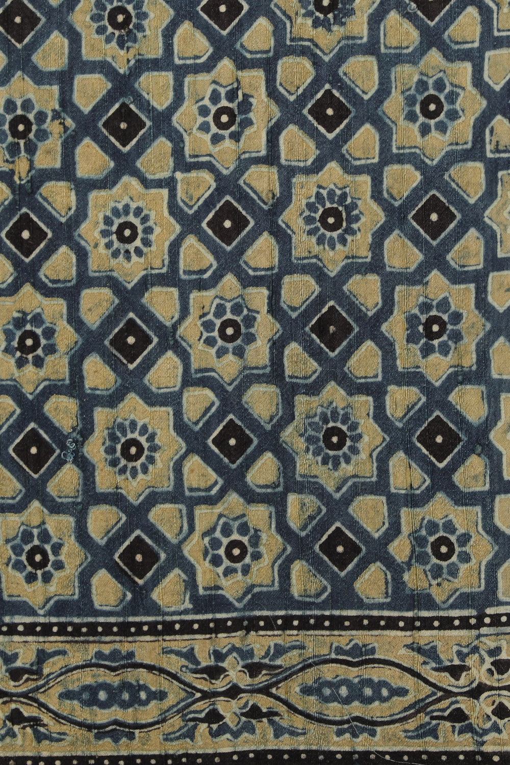 Image of Dupion Silk Ajrakh Printed Saree