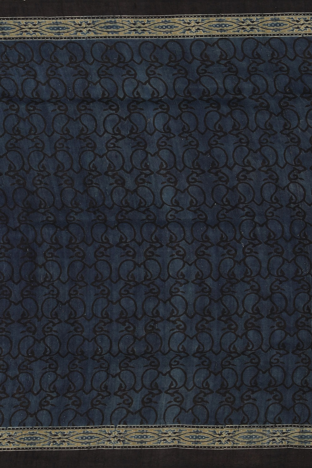 Image of Dupion Silk Ajrakh Printed Saree