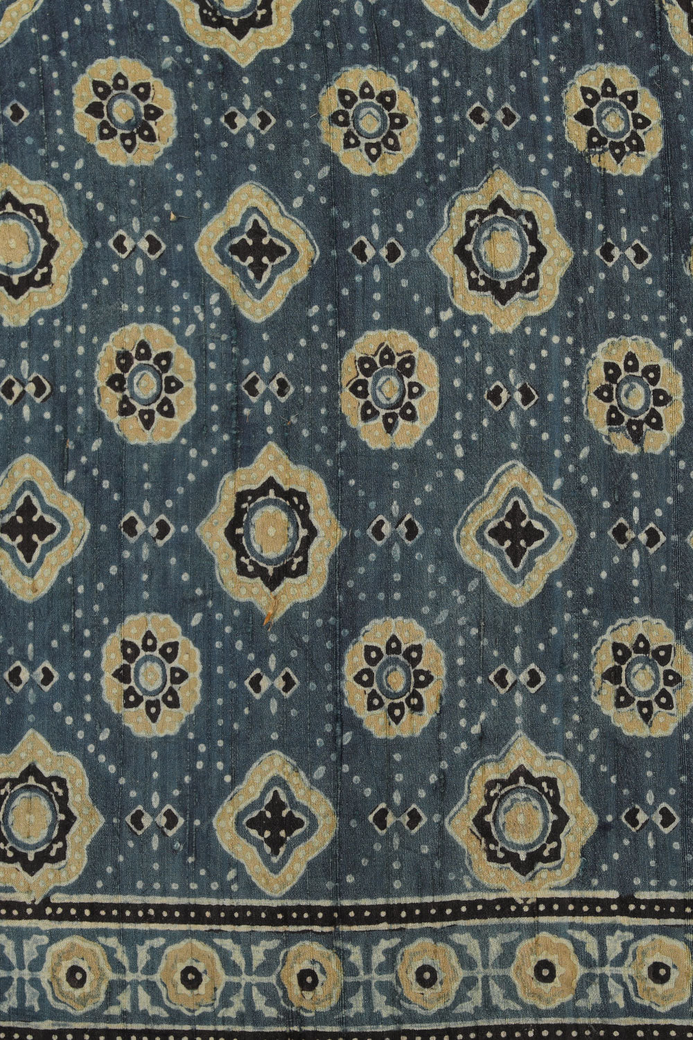 Image of Dupion Silk Ajrakh Printed Saree