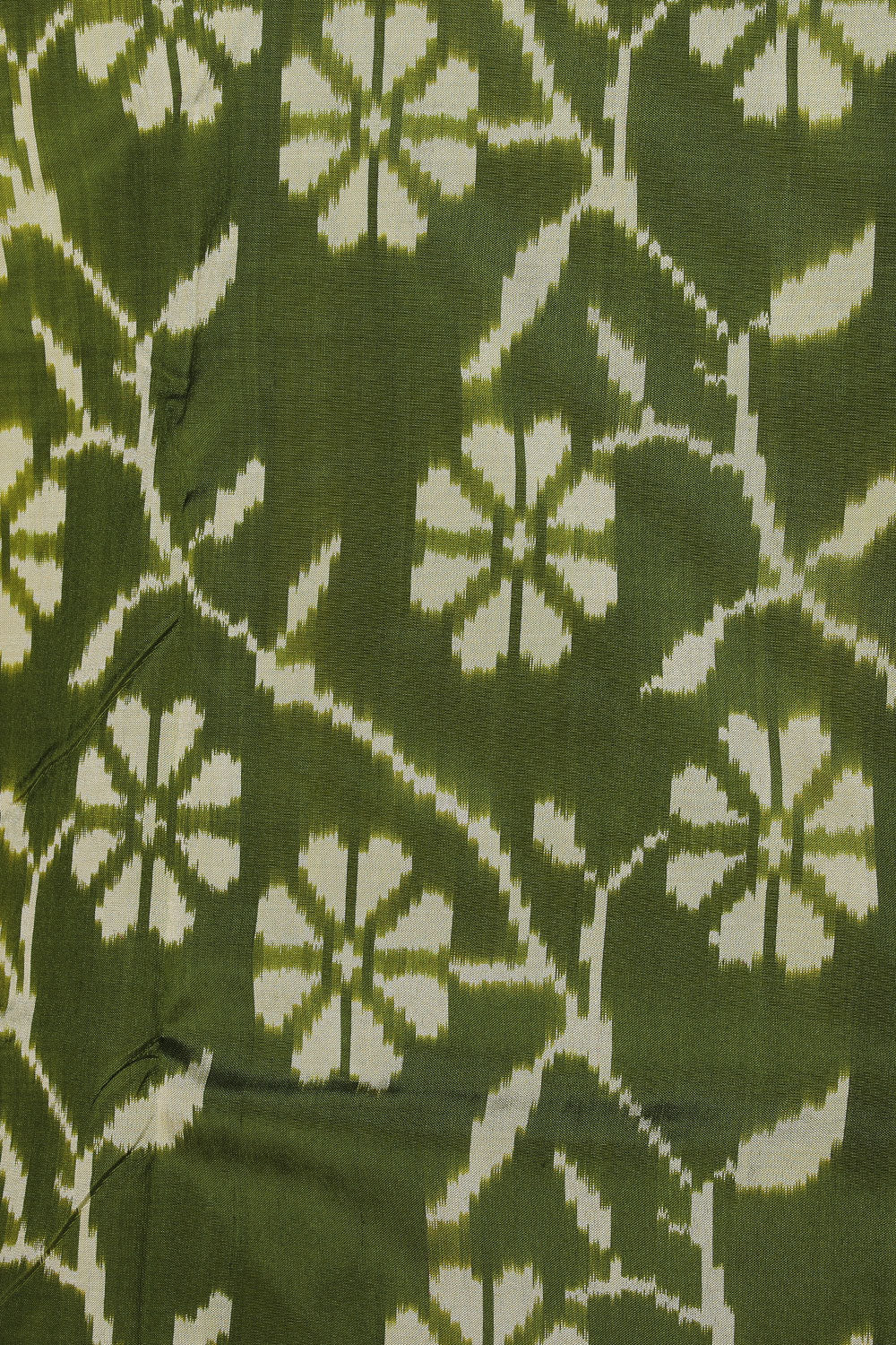 Image of Pochampally Silk Ikat Green Saree