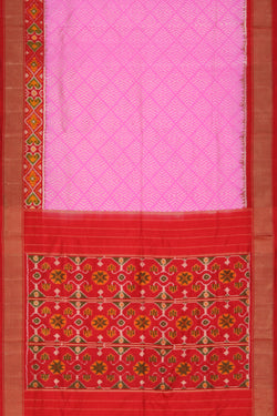 Collection of Pochampally Silk Ikat Pink Sarees in a gallery layout