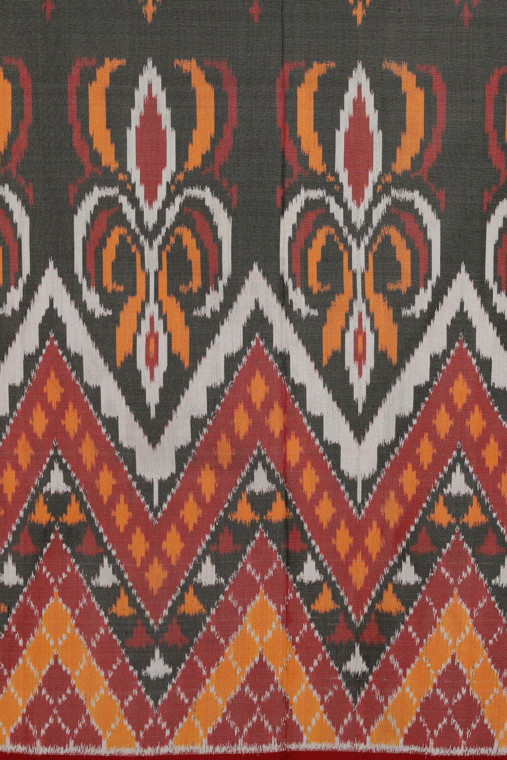 Image of Pochampally Silk Ikat Grey Saree