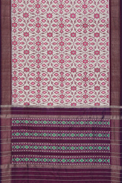 Collection of Pochampally Silk Ikat White Saree in a gallery layout