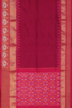 Collection of Pochampally Silk Ikat Magenta-Pink Sarees in a gallery layout