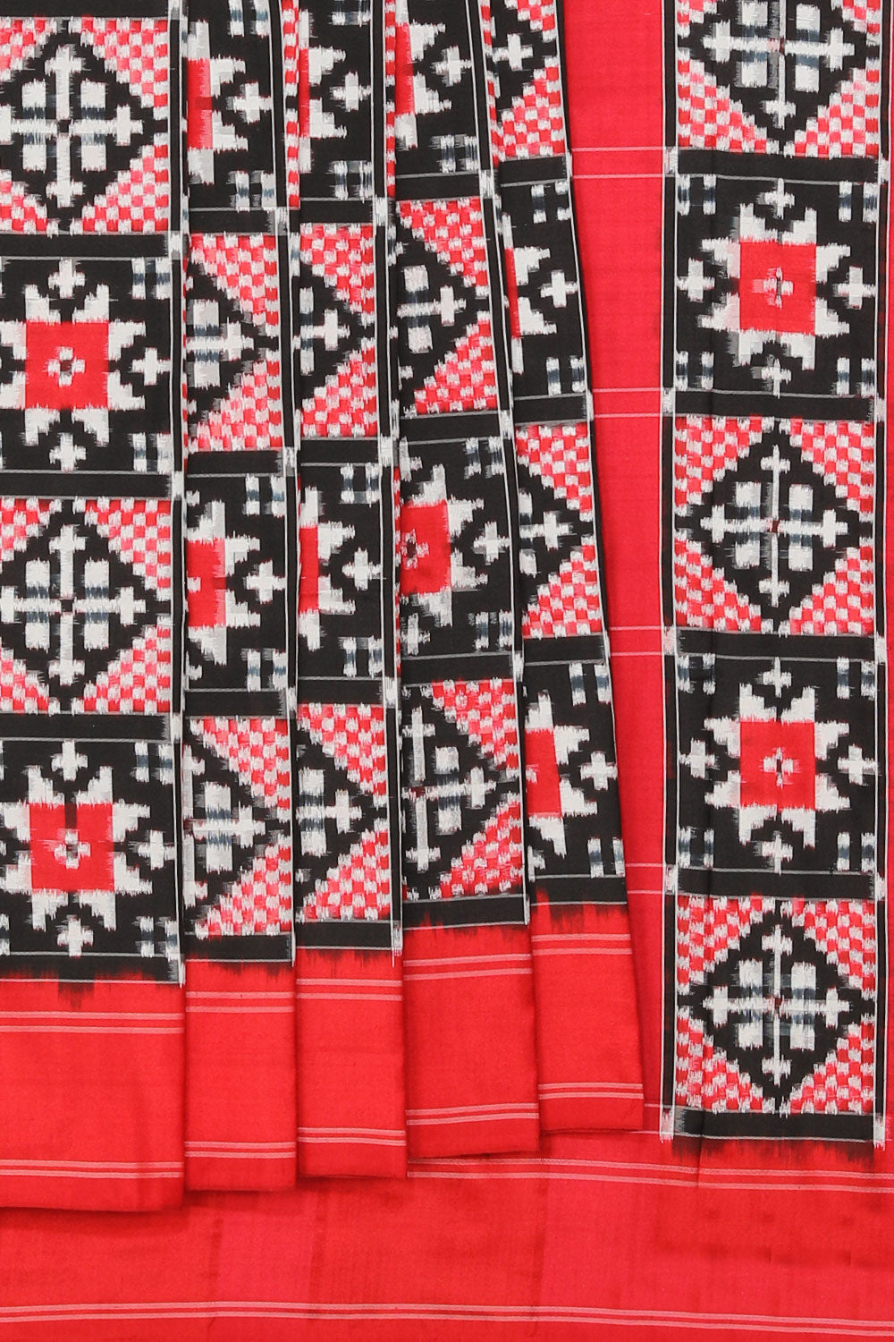 Collection of Pochampally Silk Ikat Black Saree in a gallery layout