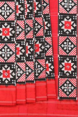 Collection of Pochampally Silk Ikat Black Saree in a gallery layout