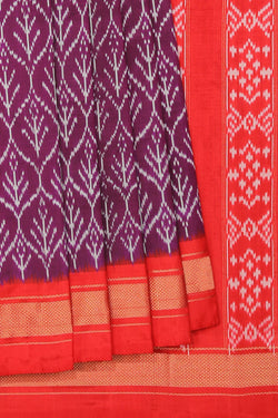 Collection of Pochampally Silk Ikat Violet Saree in a gallery layout