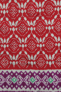 Collection of Pochampally Silk Ikat Maroon Saree in a gallery layout