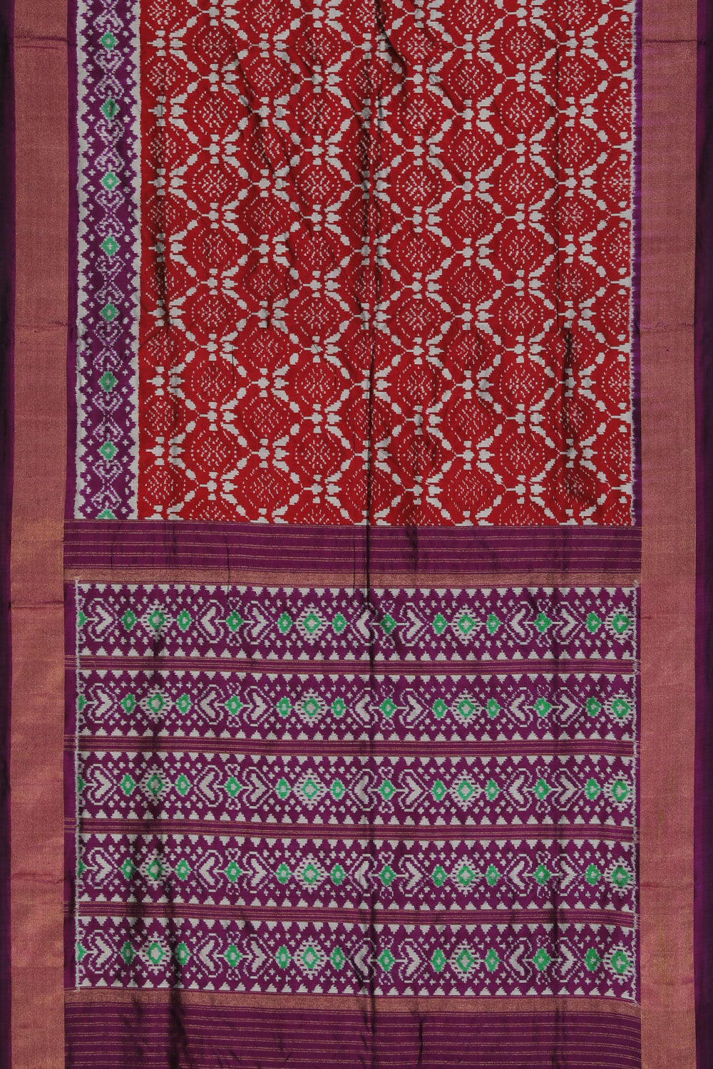 Collection of Pochampally Silk Ikat Maroon Saree in a gallery layout