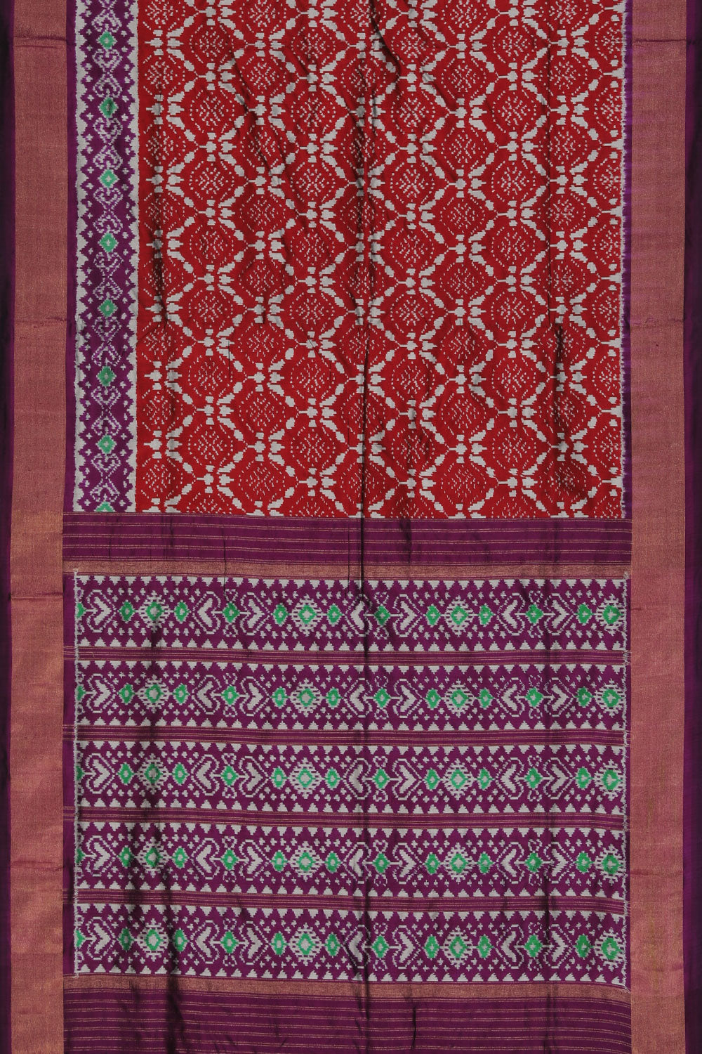 Image of Pochampally Silk Ikat Maroon Saree