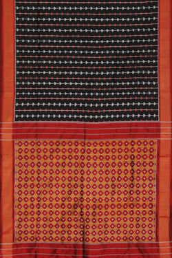 Collection of Pochampally Silk Ikat Black Saree in a gallery layout