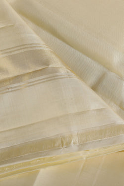 Collection of Kanchi Silk Cream Traditional Dhoti With Kanduva (8 X 4) in a gallery layout