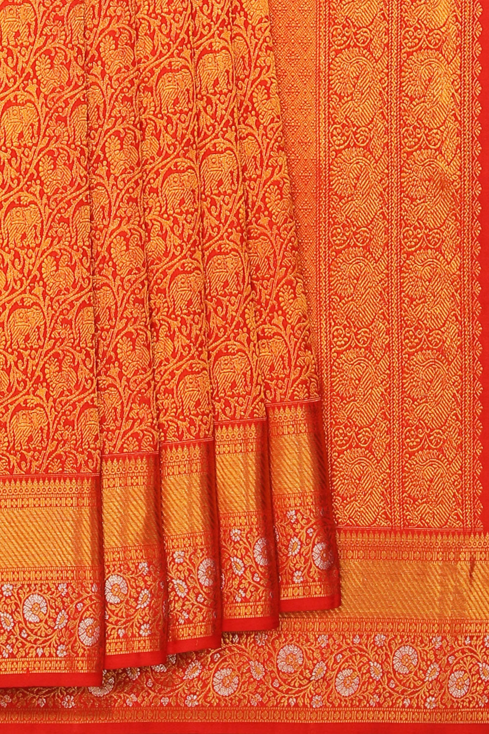 Kanchipattu Brocade Red Saree