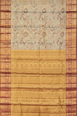 Collection of Kanchipattu Tissue Brocade Gold Saree in a gallery layout