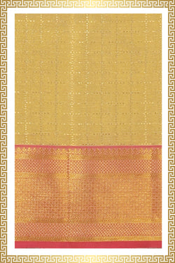 Collection of Kanchi Silk Tissue-Gold Traditional Dhoti With Kanduva (8 X 4) in a gallery layout