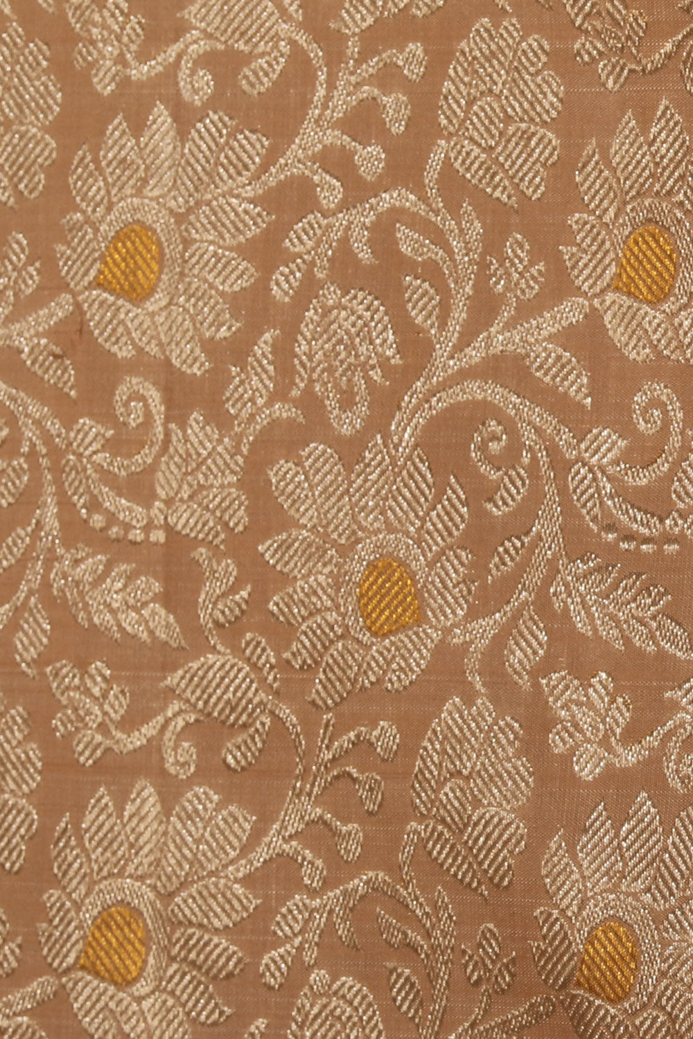 Image of Kanchipattu Silver Brocade Peach Saree