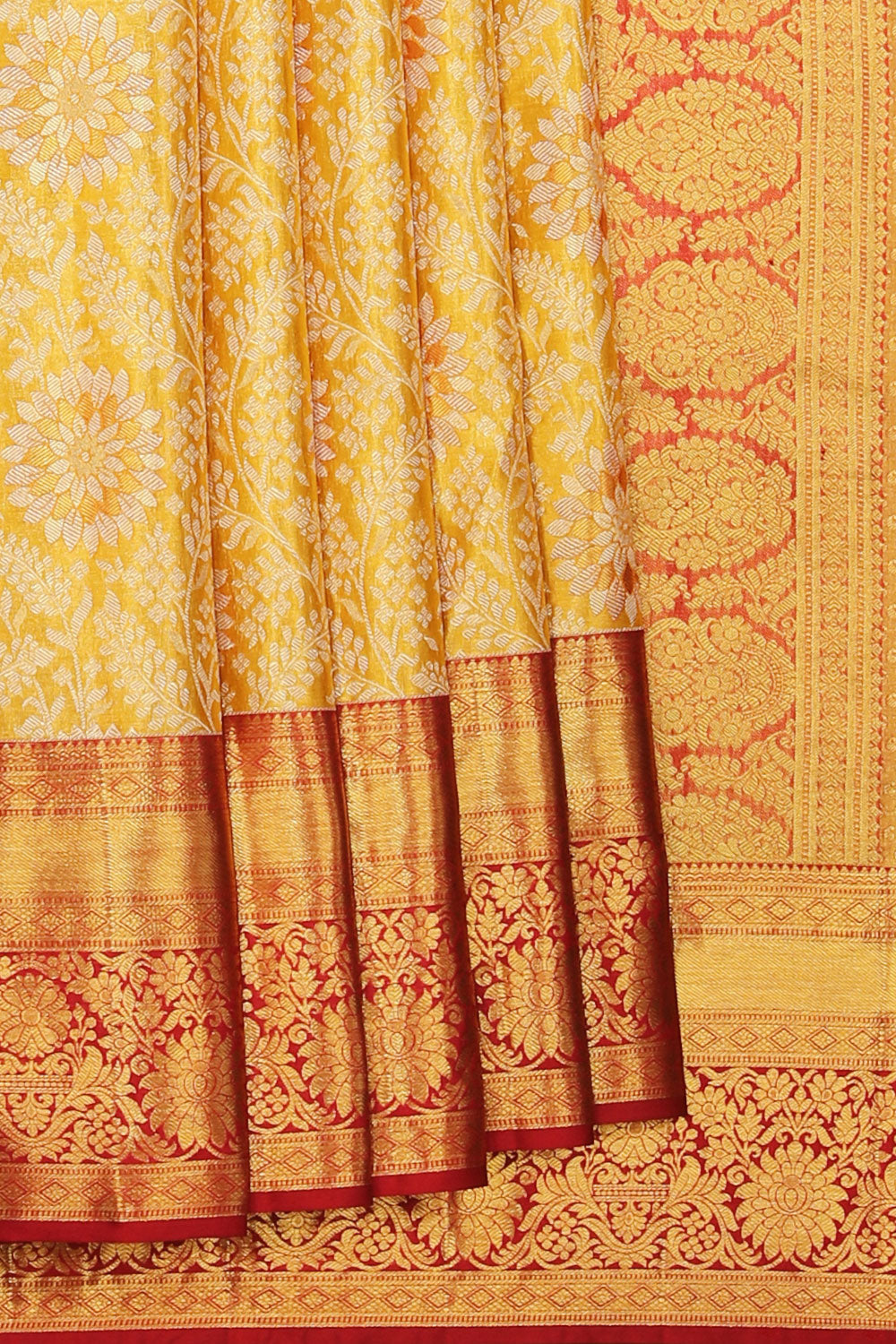 Kanchipattu Tissue Brocade Gold Saree