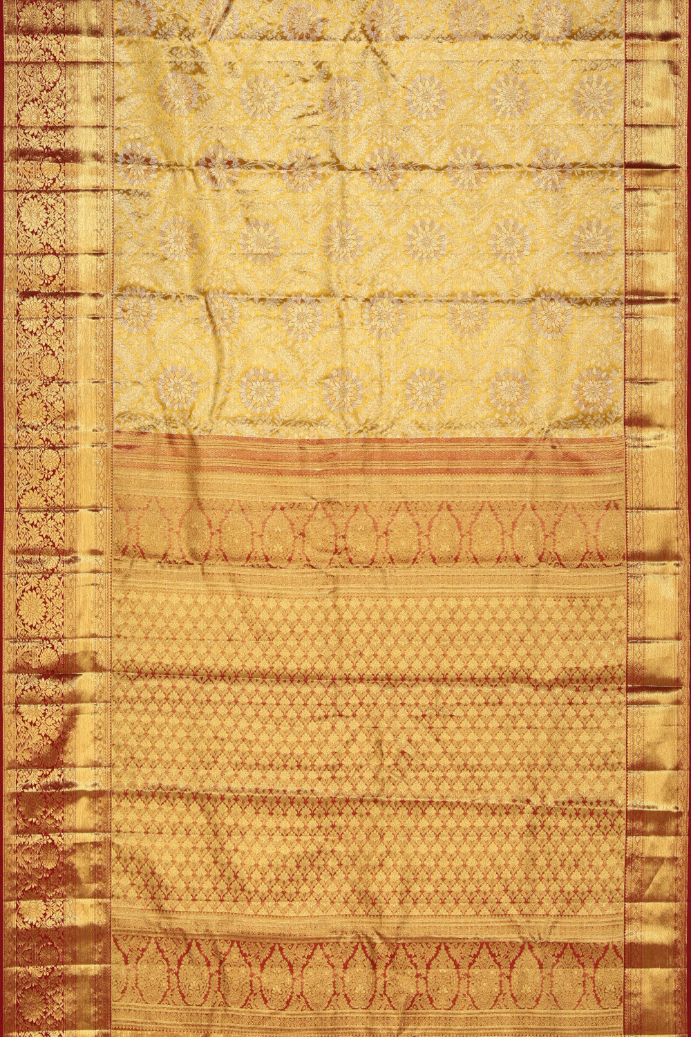 Kanchipattu Tissue Brocade Gold Saree