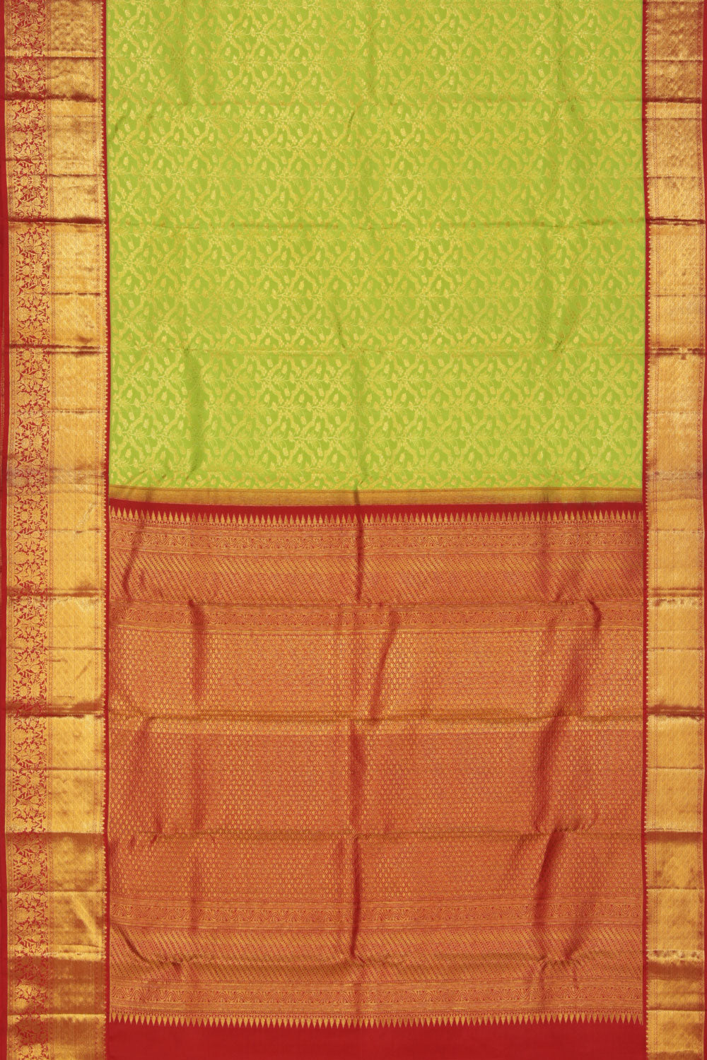 Collection of Kanchipattu Brocade Green Saree in a gallery layout