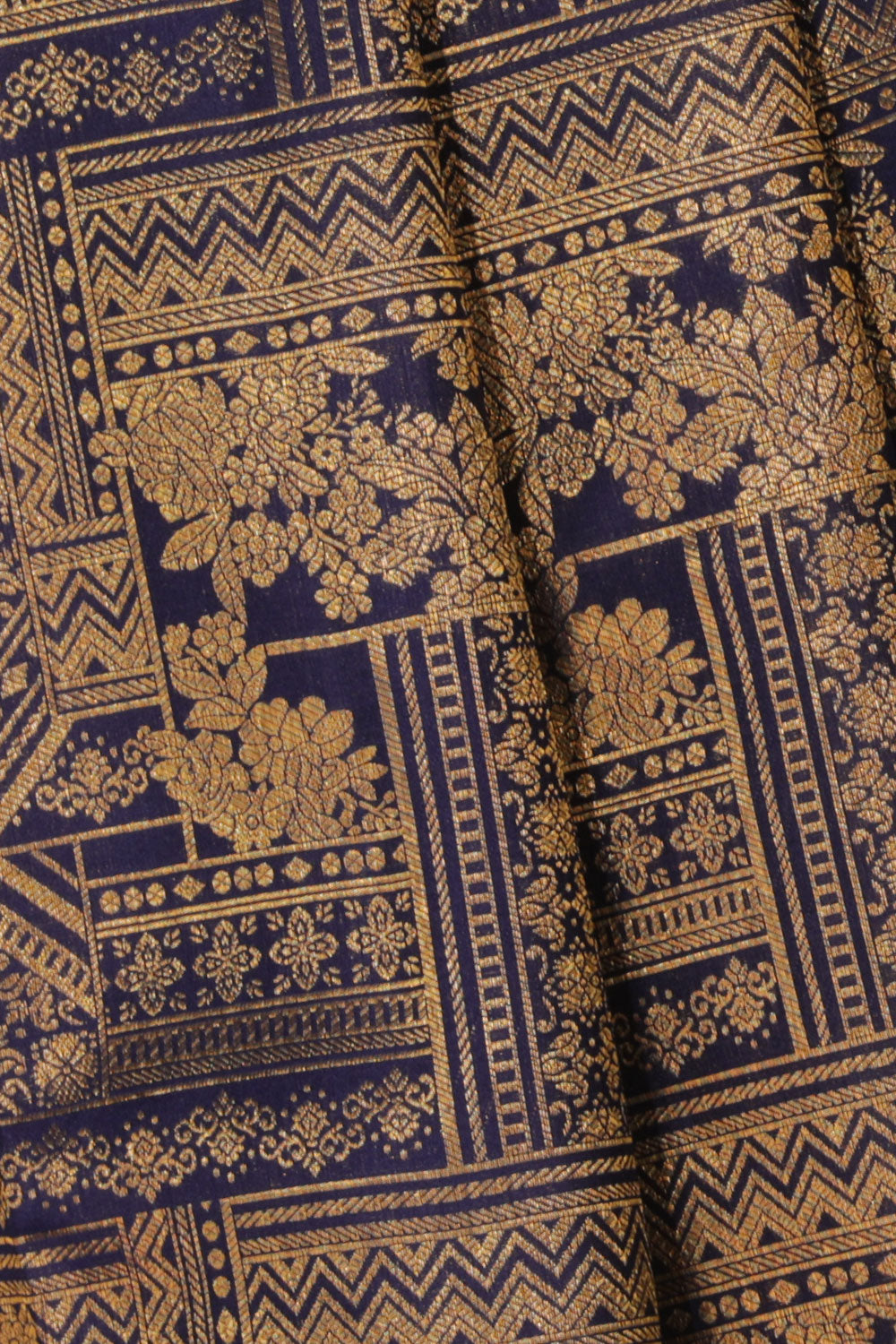 Collection of Kanchipattu Brocade Navy Blue Saree in a gallery layout