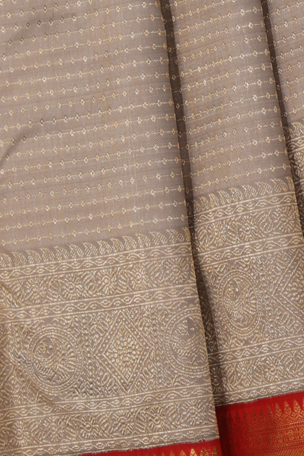 Collection of Kanchipattu Brocade Silver Grey Saree in a gallery layout