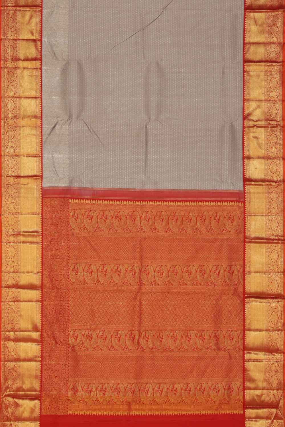 Collection of Kanchipattu Brocade Silver Grey Saree in a gallery layout