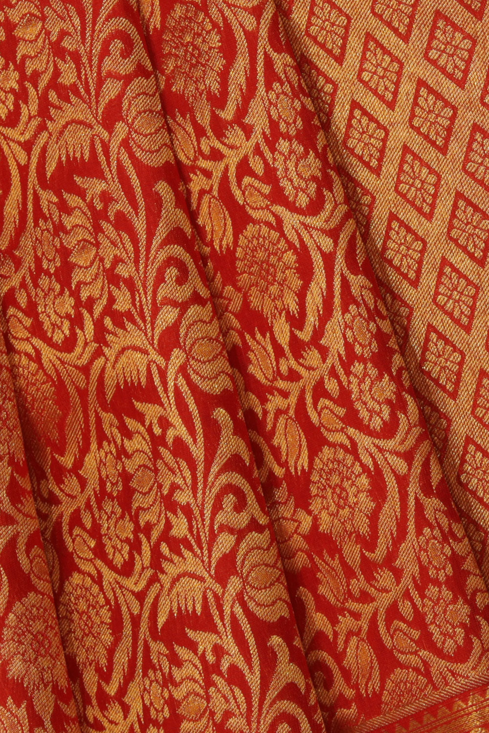 Collection of Kanchipattu Brocade Red Saree in a gallery layout