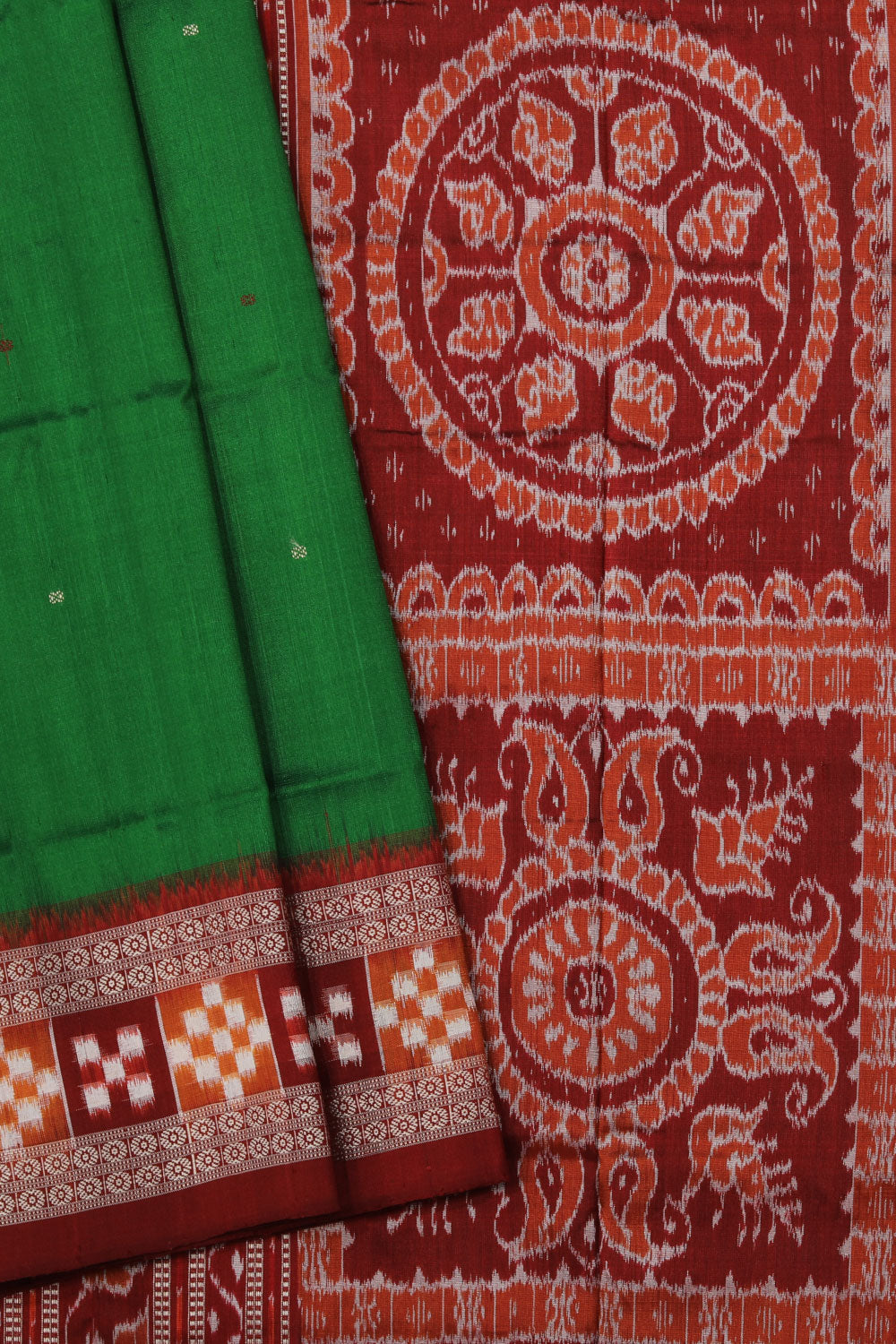 Sambalpuri Silk Green Saree