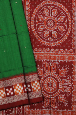 Image of Sambalpuri Silk Green Saree