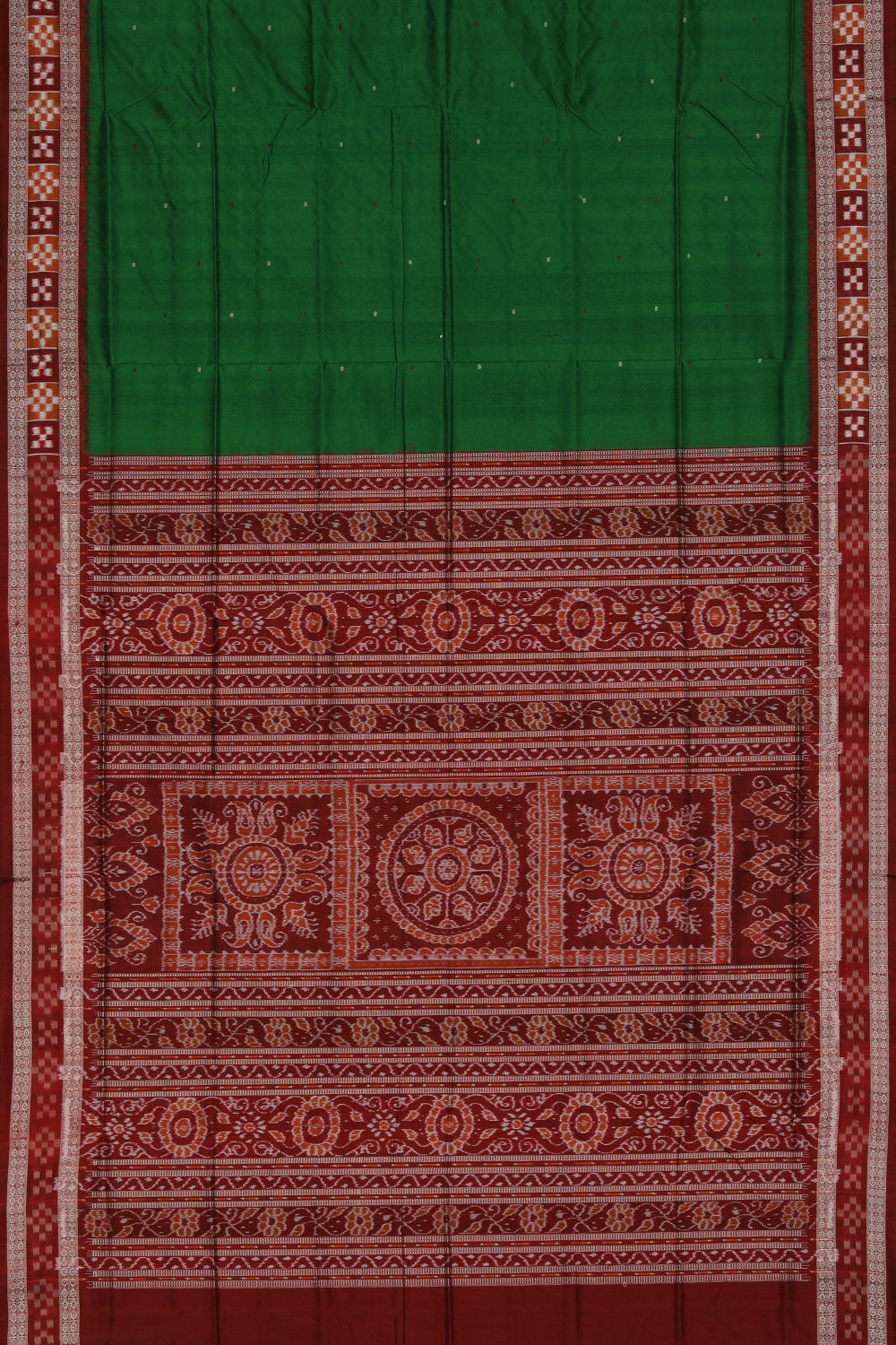 Image of Sambalpuri Silk Green Saree