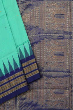 Collection of Sambalpuri Silk Turquoise-Green Saree in a gallery layout