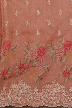 Image of A Beautiful Embroidered Peach Saree