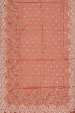 Image of A Beautiful Embroidered Peach Saree