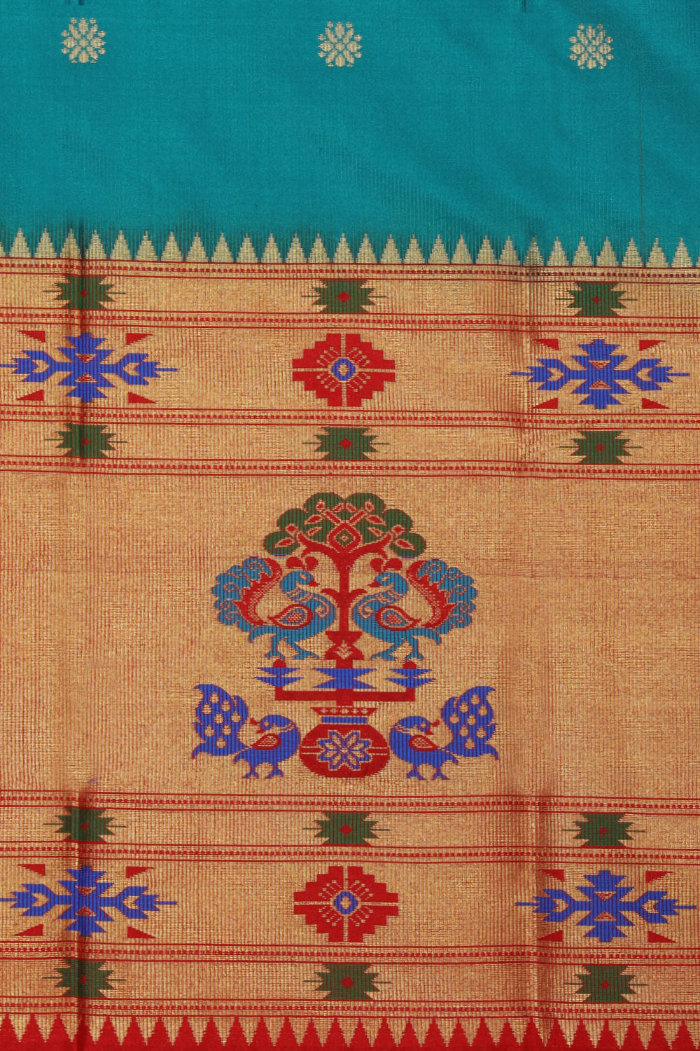 Paithani Rama Blue Dupatta