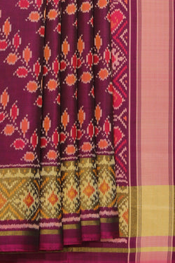 Collection of Rajkot Patola Silk Violet Saree in a gallery layout