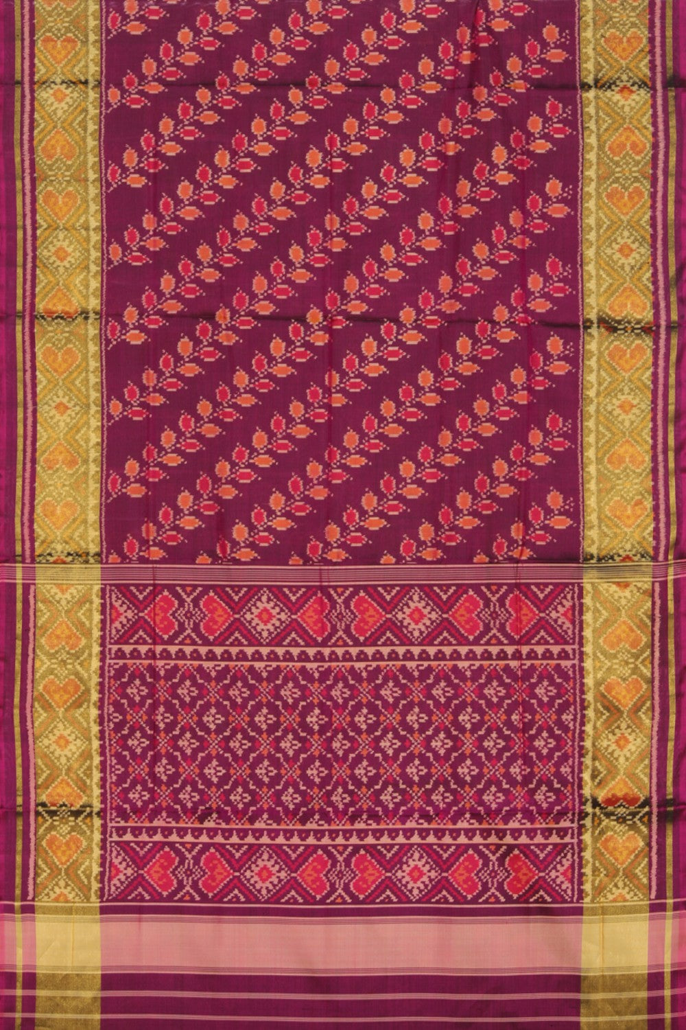 Collection of Rajkot Patola Silk Violet Saree in a gallery layout