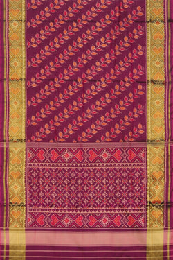 Collection of Rajkot Patola Silk Violet Saree in a gallery layout