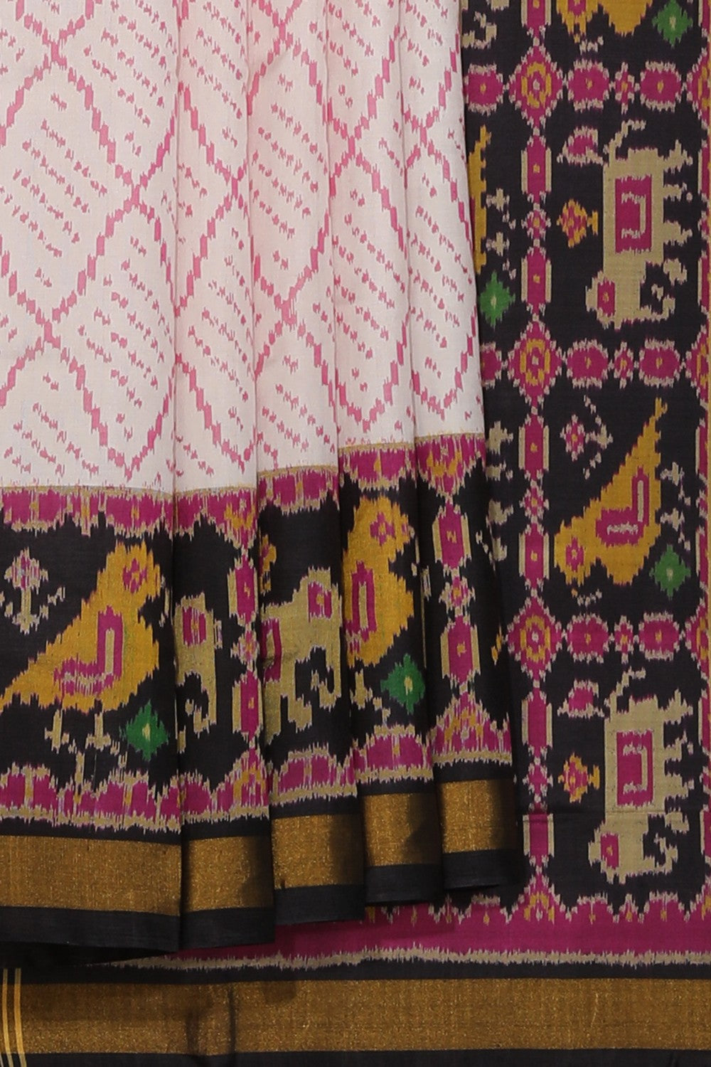 Collection of Rajkot Patola Silk Pink Saree in a gallery layout