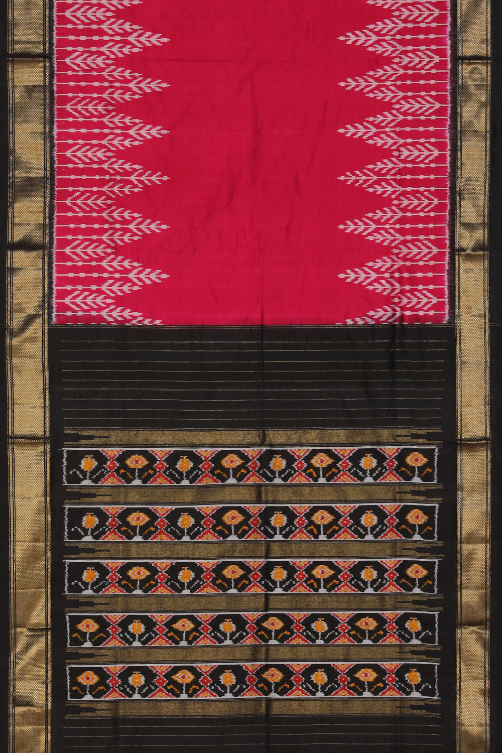 Collection of Pochampally Silk Ikat Pink Saree in a gallery layout