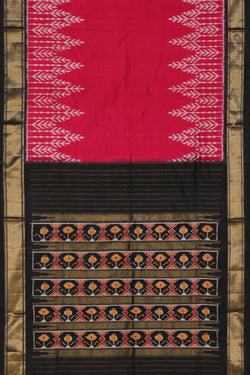 Collection of Pochampally Silk Ikat Pink Saree in a gallery layout