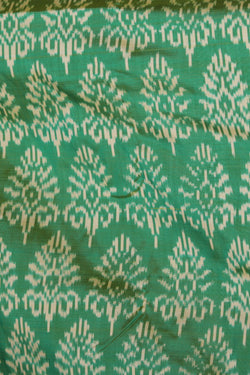 Collection of Pochampally Ikat Silk Mint Green Saree in a gallery layout