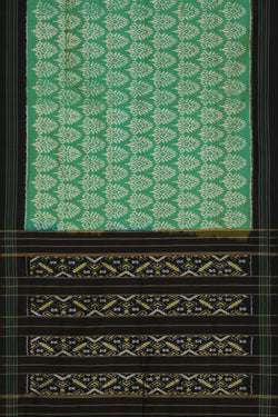 Collection of Pochampally Ikat Silk Mint Green Saree in a gallery layout