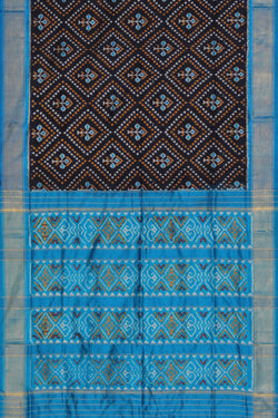 Collection of Pochampally Ikat Silk Black Saree in a gallery layout