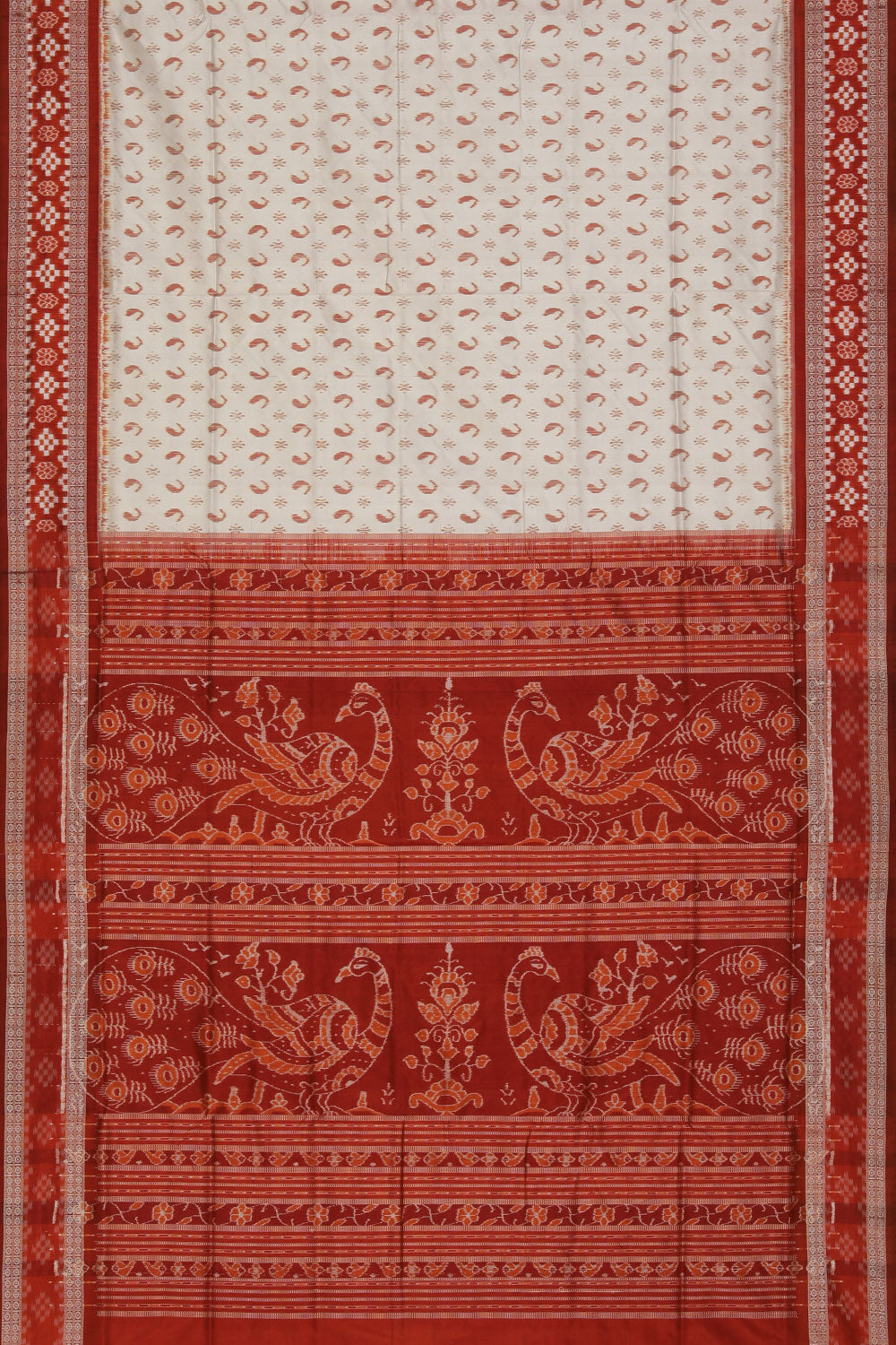 Sambalpuri Silk Off-White Saree